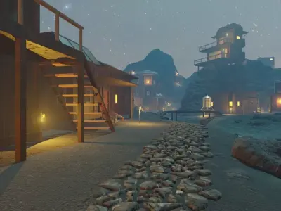 Mountain River Village 3D model