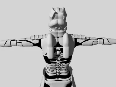 Sci-fi armored character 3D model