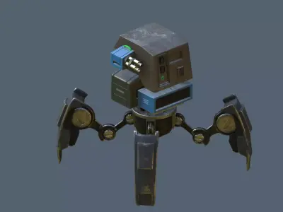 Game robot Low-poly 3D model