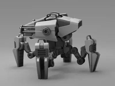 military robot  rigged character 3D model purchase