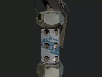 complect of  three grenades low-poly PBR game ready Low-poly 3D model