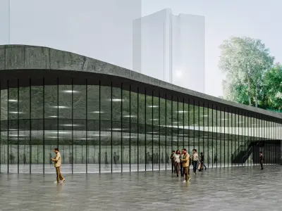 Modern Glass Facade Shopping Mall Entrance Building Exterior  3D model