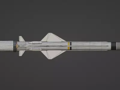 Exocet MM40 Block 3C Low Poly Game-Ready Missile Free 3D model