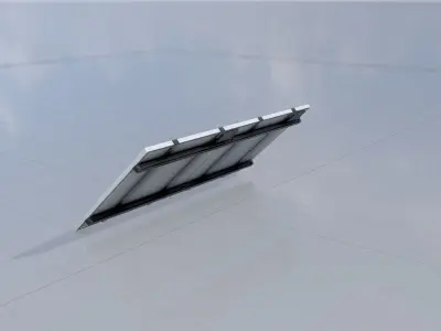 Solar module version 3 2x4m tilt angle 40 degrees without stand Low-poly 3D model