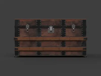 1800s TRUNK-CHEST Low-poly 3D model