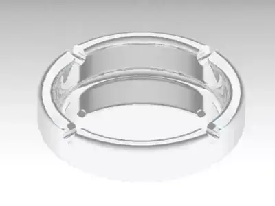 AshtrayAschenbecherPepeljara4fun silver ring Free 3D model