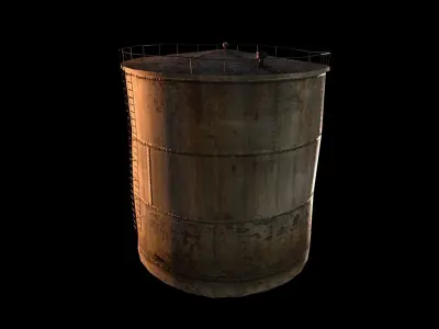 Old Water Tank Low-poly 3D model purchase