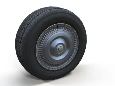 Classic sedan wheel PBR Low-poly 3D model