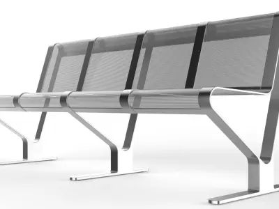 Waiting Room Seat V1 4 Seats 3D model