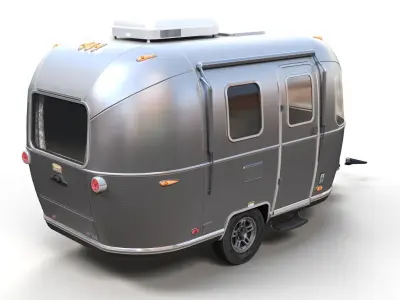 Small camper trailer Low-poly 3D model