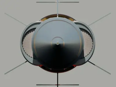 High-polly Turbine Missile 3D model