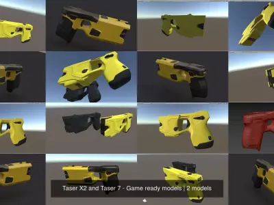 Taser X2 and Taser 7 - Game ready models 3D Model Pack