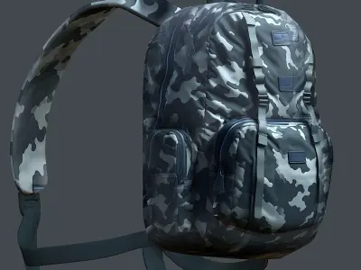Backpack Camping Generic military human bag storqge baggage Low-poly 3D model 10