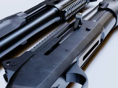 Benelli M3 Super-90 Low-poly 3D model