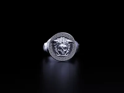 Medusa Signet Ring Greek Antique Pattern 3D print model
