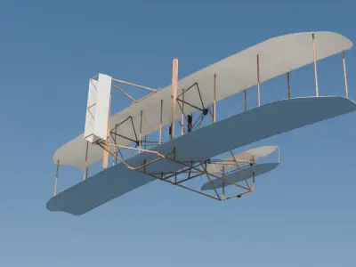 Wright flyer Low-poly 3D model