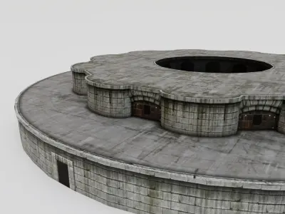 Hoo Fort Bunker Low-poly 3D model