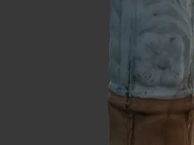 Ornate Stone Column Scan Low-poly 3D model