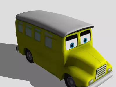 School Bus Low-poly 3D model purchase