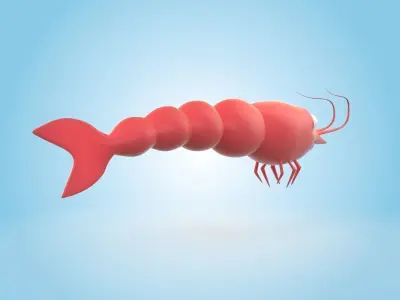 Shrimp cartoon 3D model