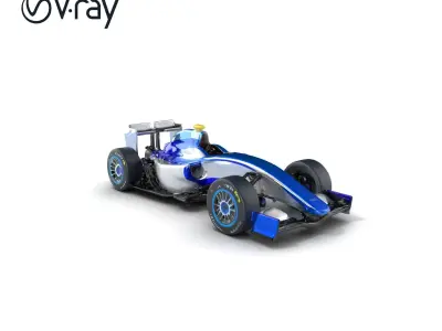 Neon Blue Formula  Vehicle Model Pack Low-poly 3D model