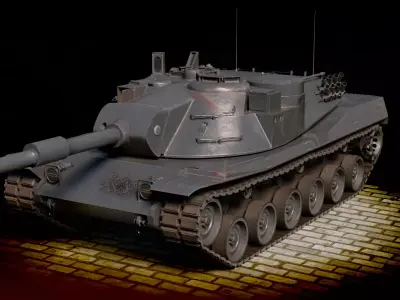 KPZ-70 MBT-70 PBR Low-poly 3D model