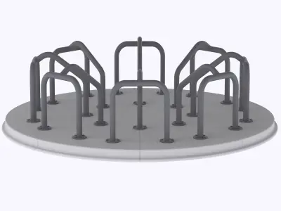 HO Scale Merry-go-round park scenery model  3D print model