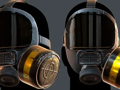 Gas mask helmet 3d model scifi Low-poly  Low-poly 3D model 54