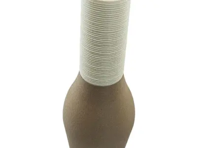 Two-part textured bottle vase 2 3D print model