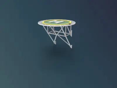 Helipad Helideck ship 3D print model