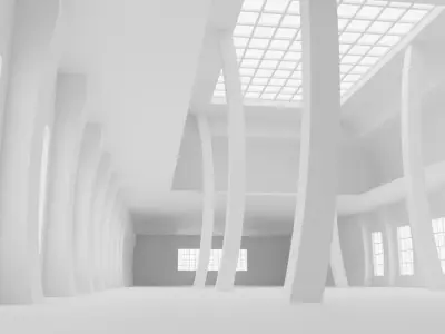 Concept space interior empty rooms 3D Model Pack purchase