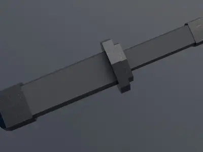Samurai katana and dagger Low-poly 3D model