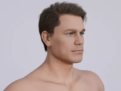 John Cena - American Celebrity Actor WWE - Side Part Hairstyle Low-poly 3D model