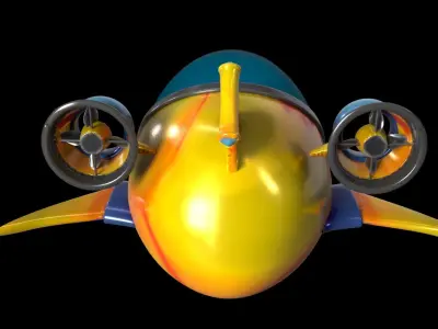 Aqua Jet ProSleek Futuristic Submarine Pod toon LOW POLY Low-poly 3D model