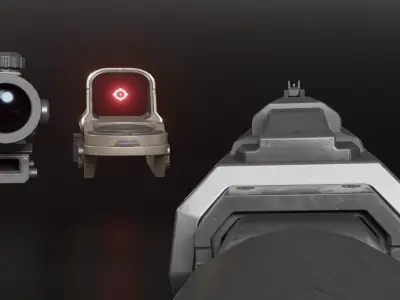 Sci-Fi Tactical Rifle Artemis Militia Low-poly 3D model