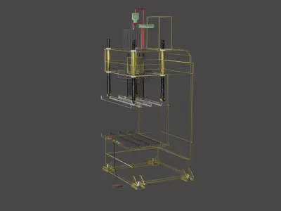 Hydraulic press stamping machine for forming metal sheet 3D model