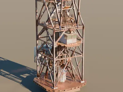 Harbor crane Low-poly 3D model purchase
