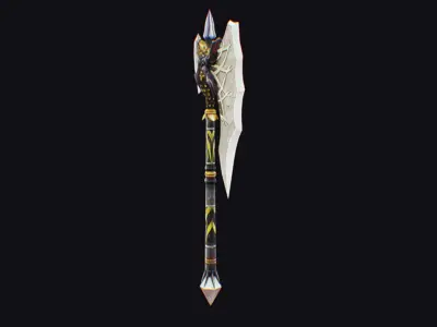 Axe Pickaxe Pike Cutting Hatchet Weapon Halberd Fantasy Bill  Low-poly 3D model