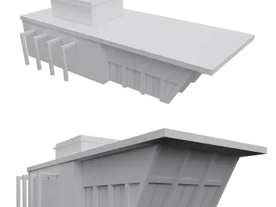 Modern Concrete building 3D model
