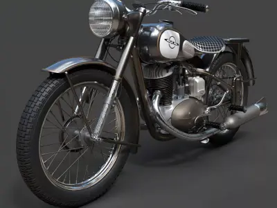 IZH-49 Soviet Classic Motorcycle - Ultra High-Poly 3D Model 3D model