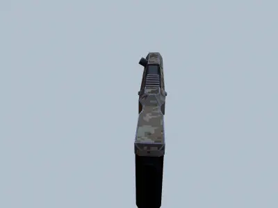 Futuristic semimachinegun Low-poly 3D model