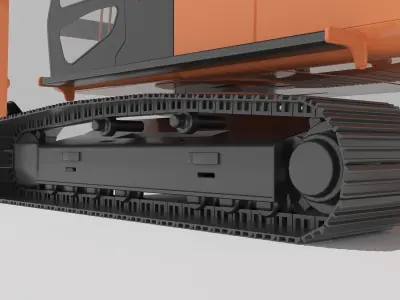 Excavator 4K Low-poly 3D model