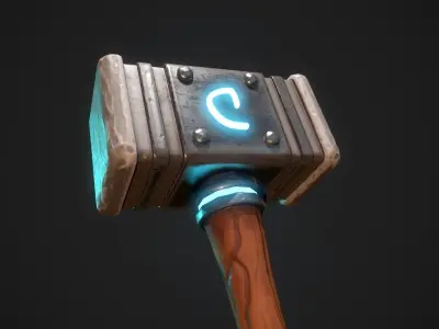 Hammer Low Poly 3D Model Low-poly 3D model purchase