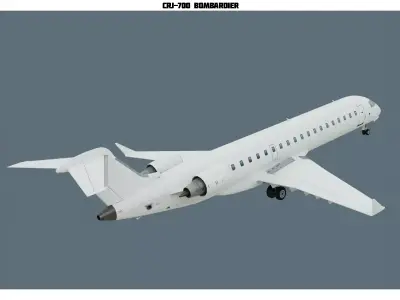 CRJ700 White Low-poly 3D model