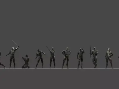 Warriors man soft clay part 1 3D model