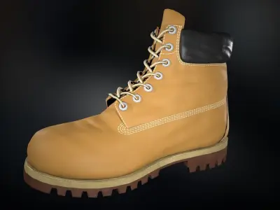 Yellow Timberland Boots Low-poly 3D model