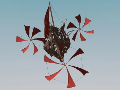 Flying Ship Low-poly 3D model purchase