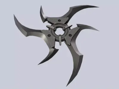 Scifi shuriken Low-poly 3D model