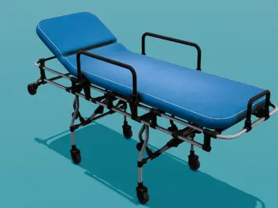 Hospital Stretcher Bed  Low-poly 3D model