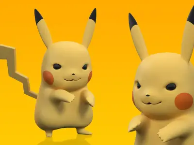 Anime Character Pikachu Angry 3D model